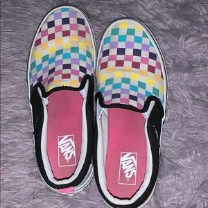 Rainbow checkered vans